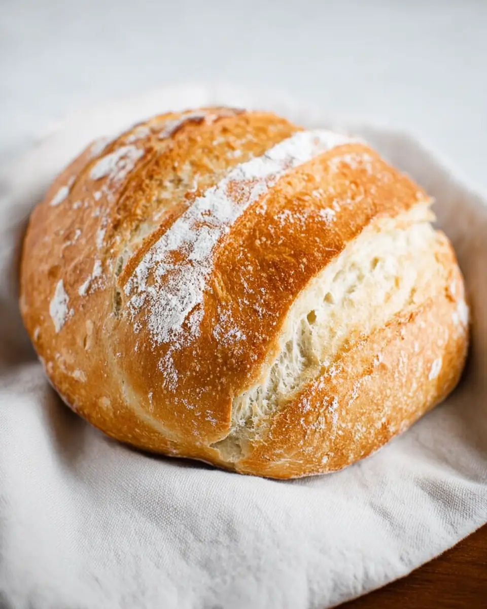 A delicious plate of 3 Ingredient Artisan Bread