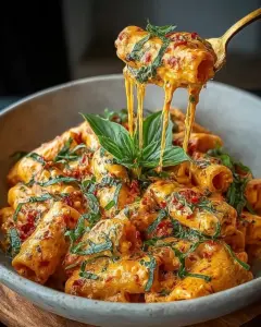 A delicious plate of Amazing Creamy Tomato Garlic Pasta for Delicious Comfort