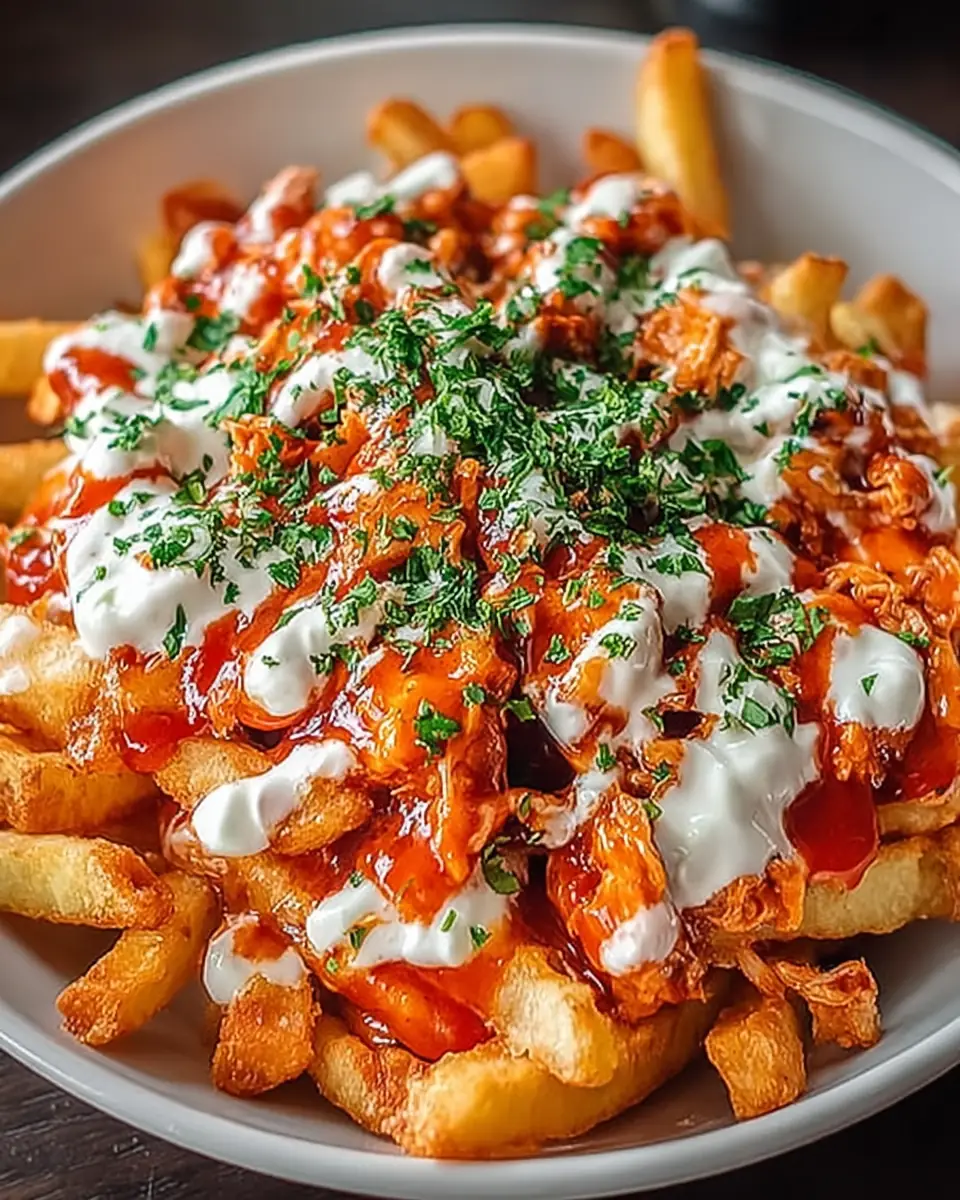 A delicious plate of Buffalo Chicken Fries Recipe