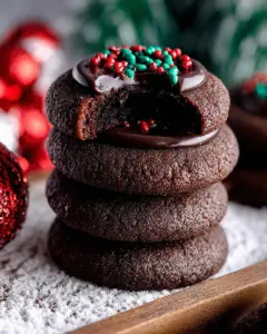 A delicious plate of Chocolate Thumbprint Cookies