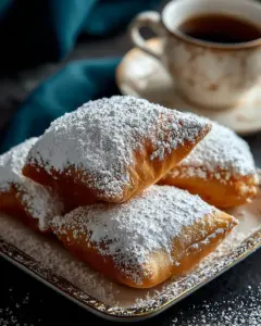 A delicious plate of Classic New Orleans Beignets