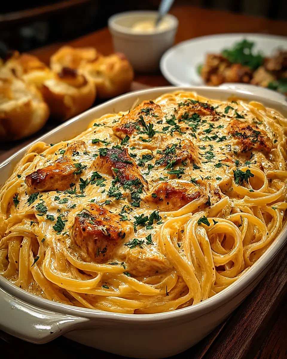 A delicious plate of Cowboy Butter Chicken Linguine