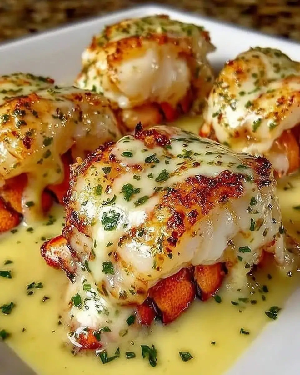 A delicious plate of Creamy Garlic Butter Lobster