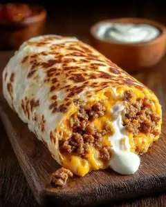 A delicious plate of Grilled Cheese Burrito