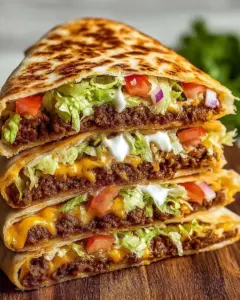A delicious plate of Homemade Crunchwrap Supremes