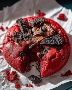 A delicious plate of Homemade Red Velvet Oreo Cookies Recipe