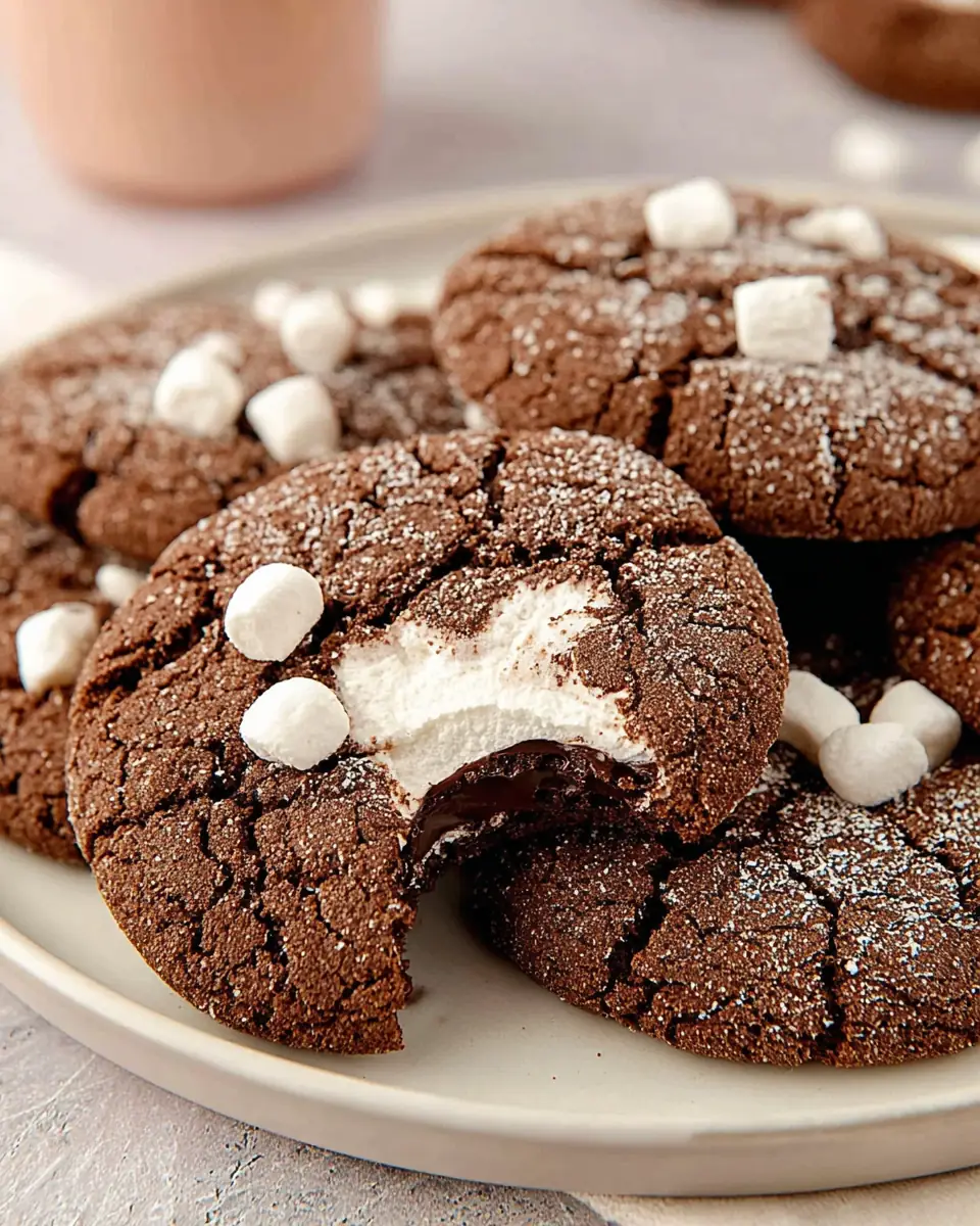 A delicious plate of Hot Chocolate Cookies