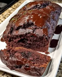 A delicious plate of Hot Fudge Brownie Bread