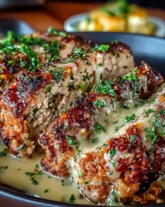 A delicious plate of Irresistible Garlic Parmesan Chicken Meatloaf Recipe