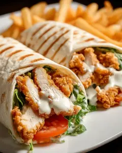 A delicious plate of Knuspriger Chicken Ranch Snack Wrap