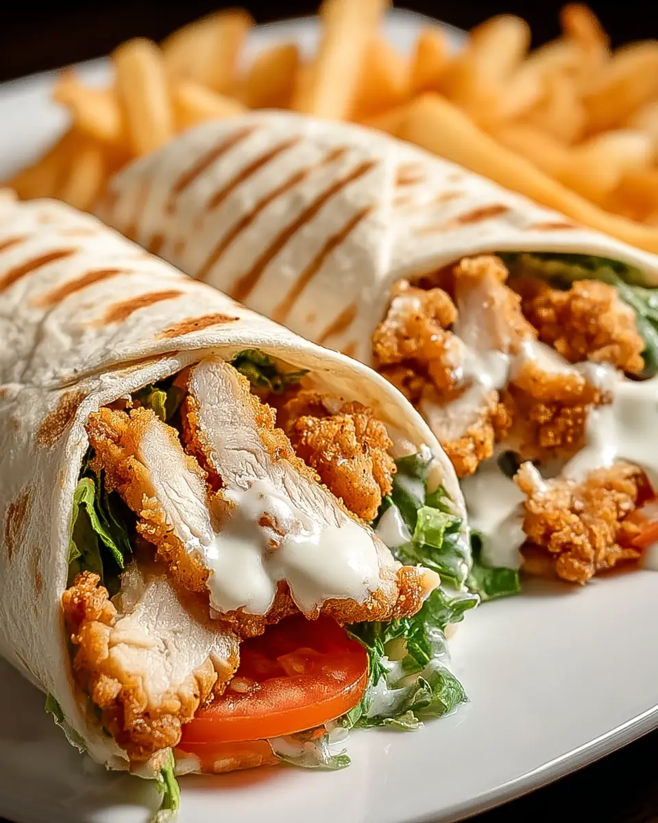 A delicious plate of Knuspriger Chicken Ranch Snack Wrap
