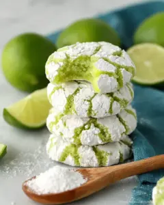 A delicious plate of Lime Crinkle Cookies