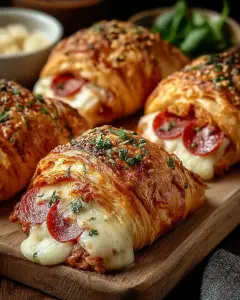 A delicious plate of Mozzarella Pepperoni Croissant Rolls You’ll Crave Every Time