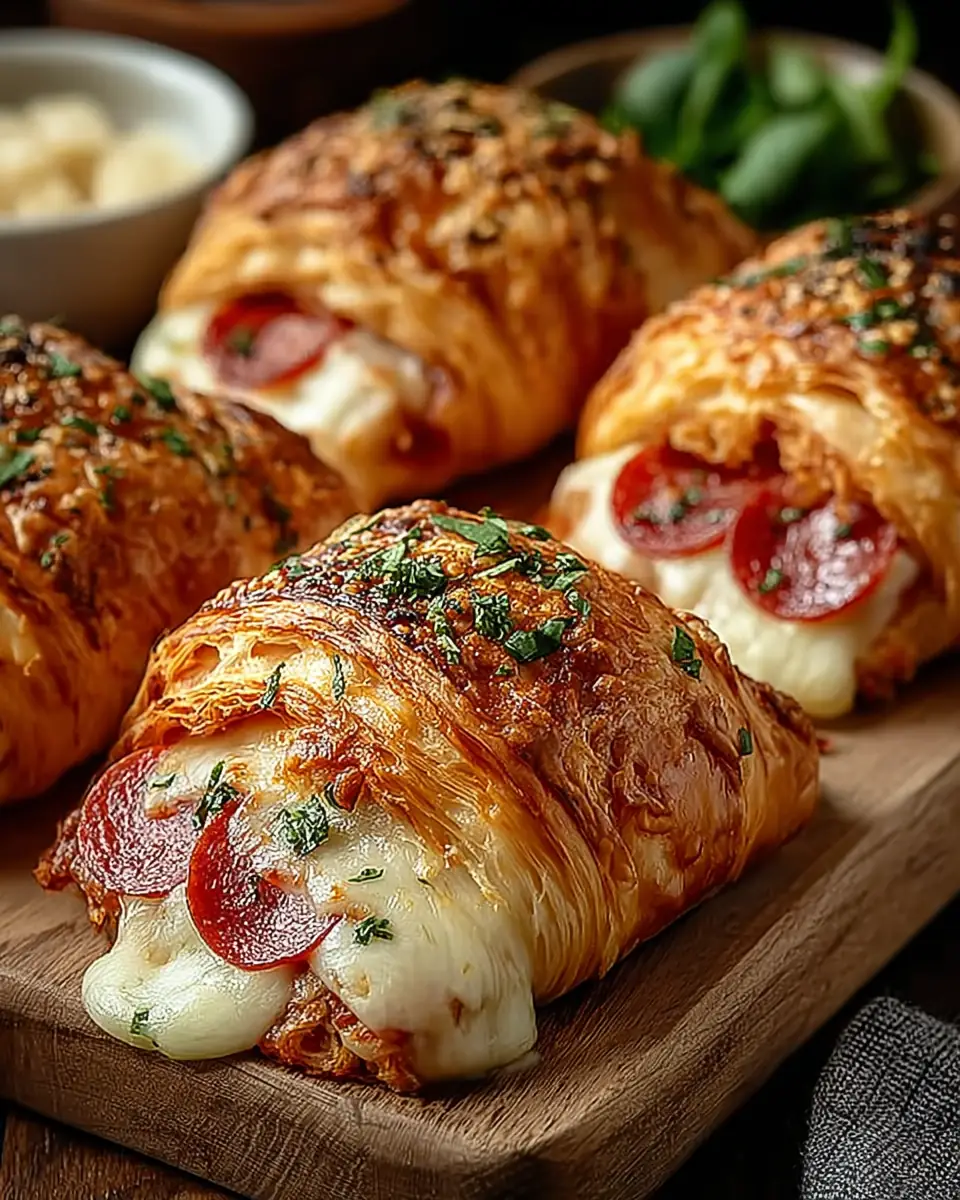 A delicious plate of Mozzarella Pepperoni Croissant Rolls You’ll Crave Every Time