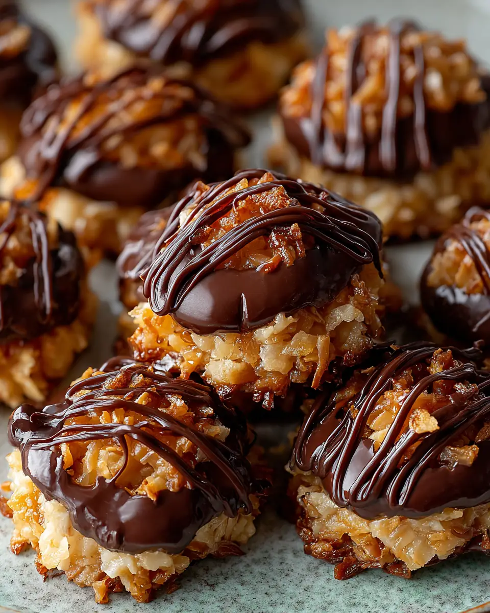 A delicious plate of No-Bake Samoa Cookies