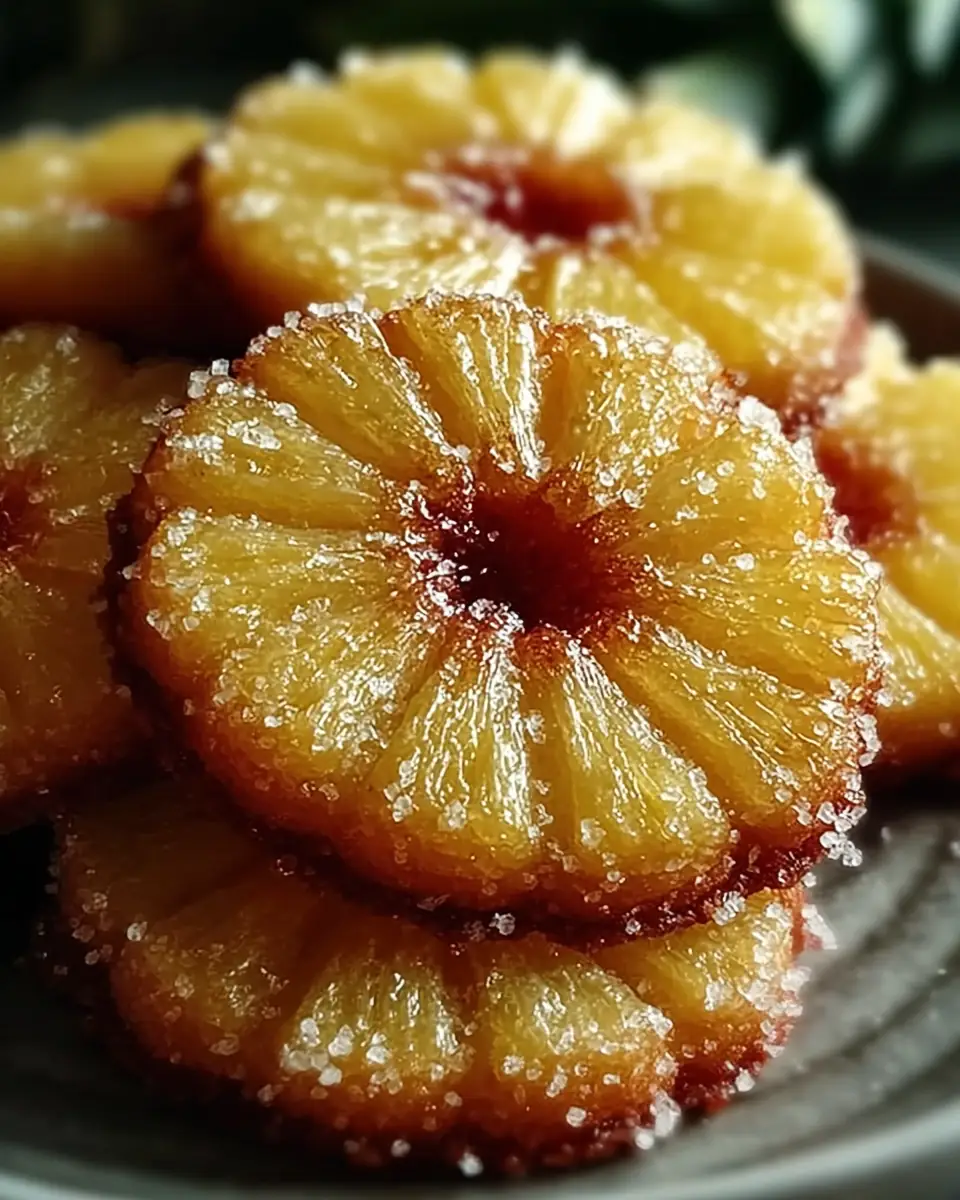 A delicious plate of Pineapple Upside Down Sugar Cookies That Delight Every Bite