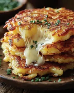 A delicious plate of Potato and Onion Cheese Pancakes
