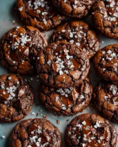 A delicious plate of Salted Brownie Cookies