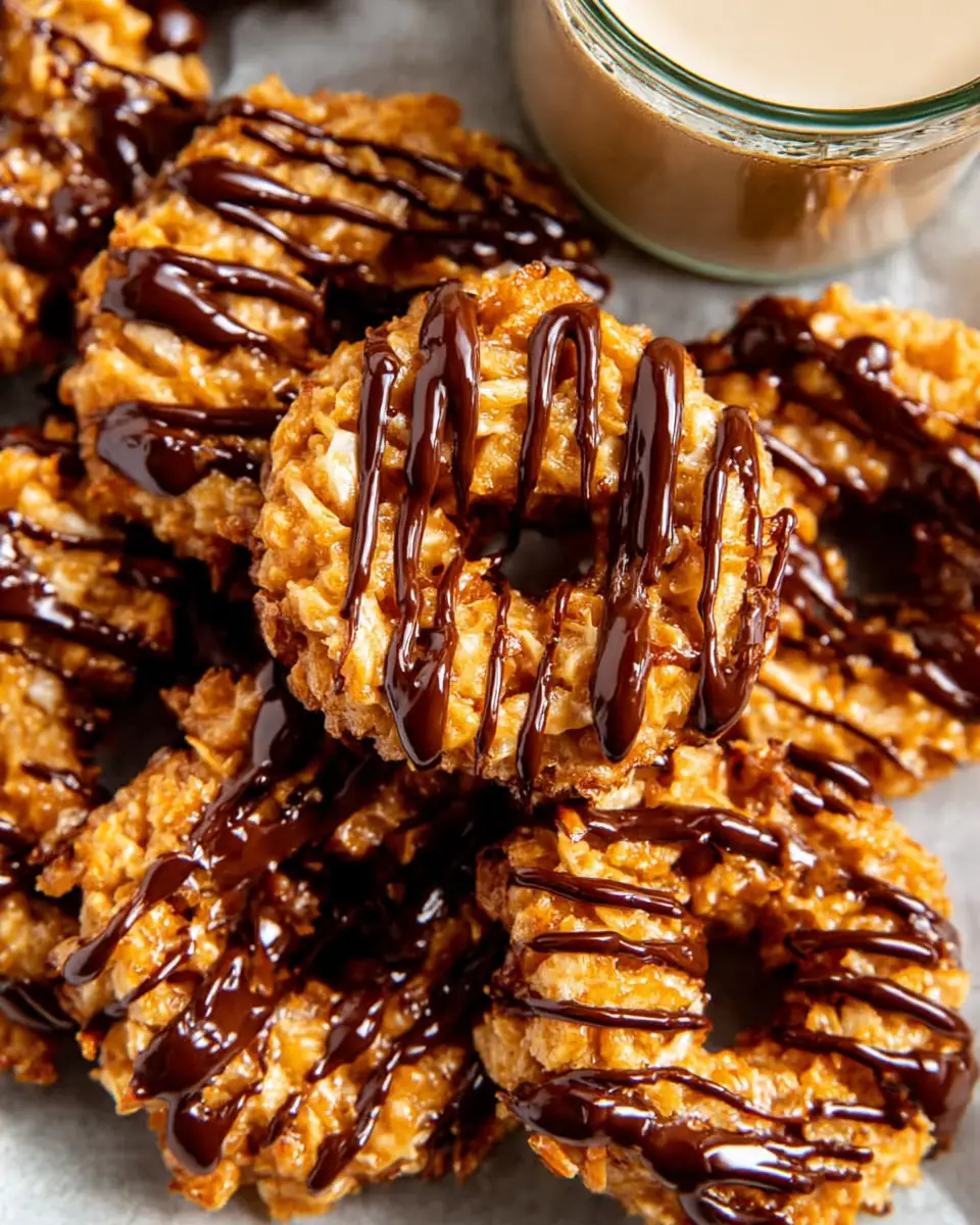 A delicious plate of Samoas Cookies (Girl Scout Copycat)