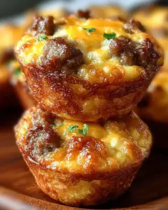 A delicious plate of Sausage Breakfast Muffins (4-ingredients)