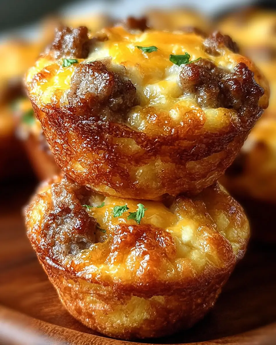 A delicious plate of Sausage Breakfast Muffins (4-ingredients)