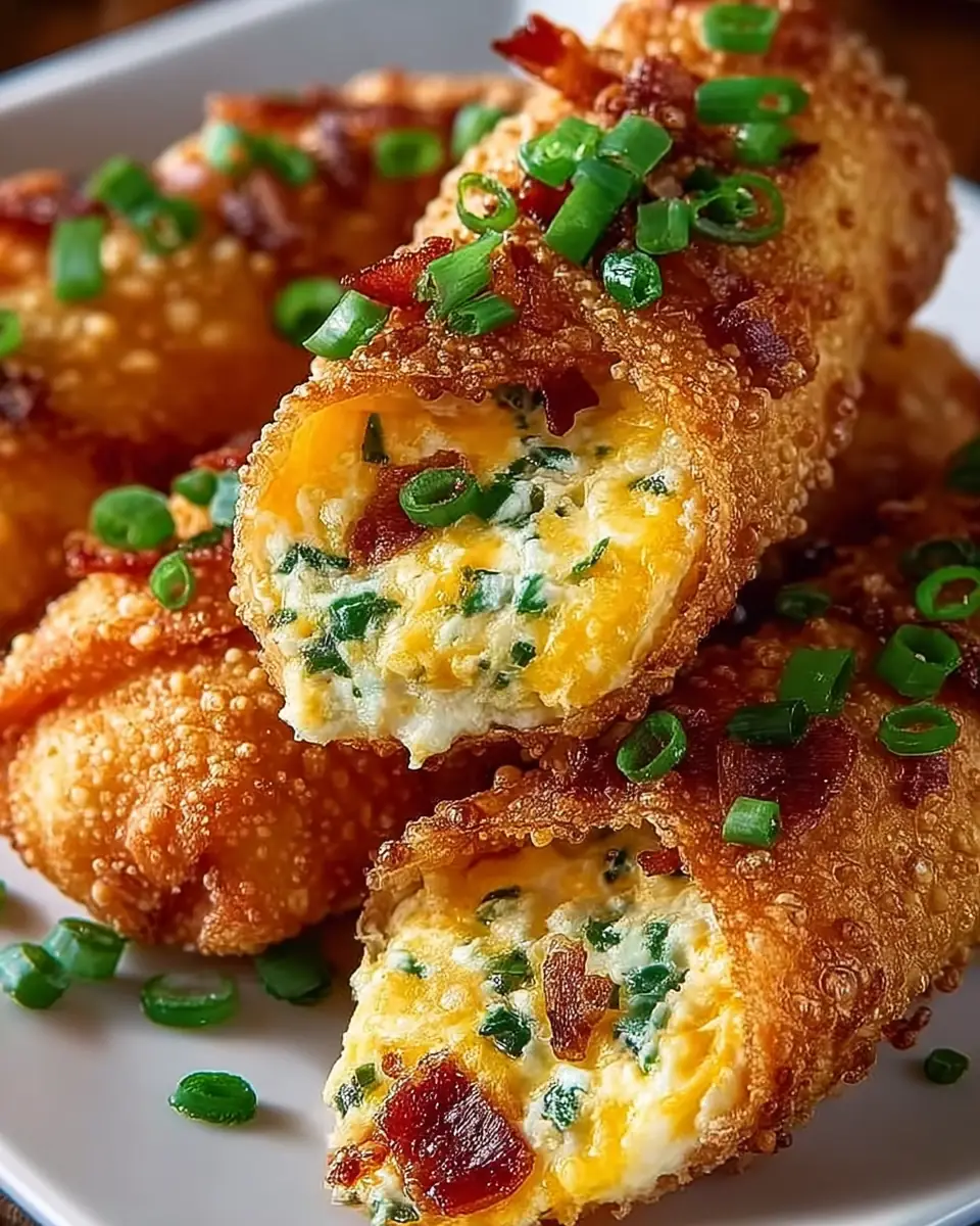 A delicious plate of Spicy Jalapeño Popper Egg Rolls