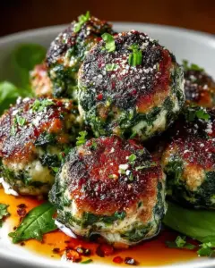 A delicious plate of Spinach Garlic Meatballs Recipe Everyone Will Love