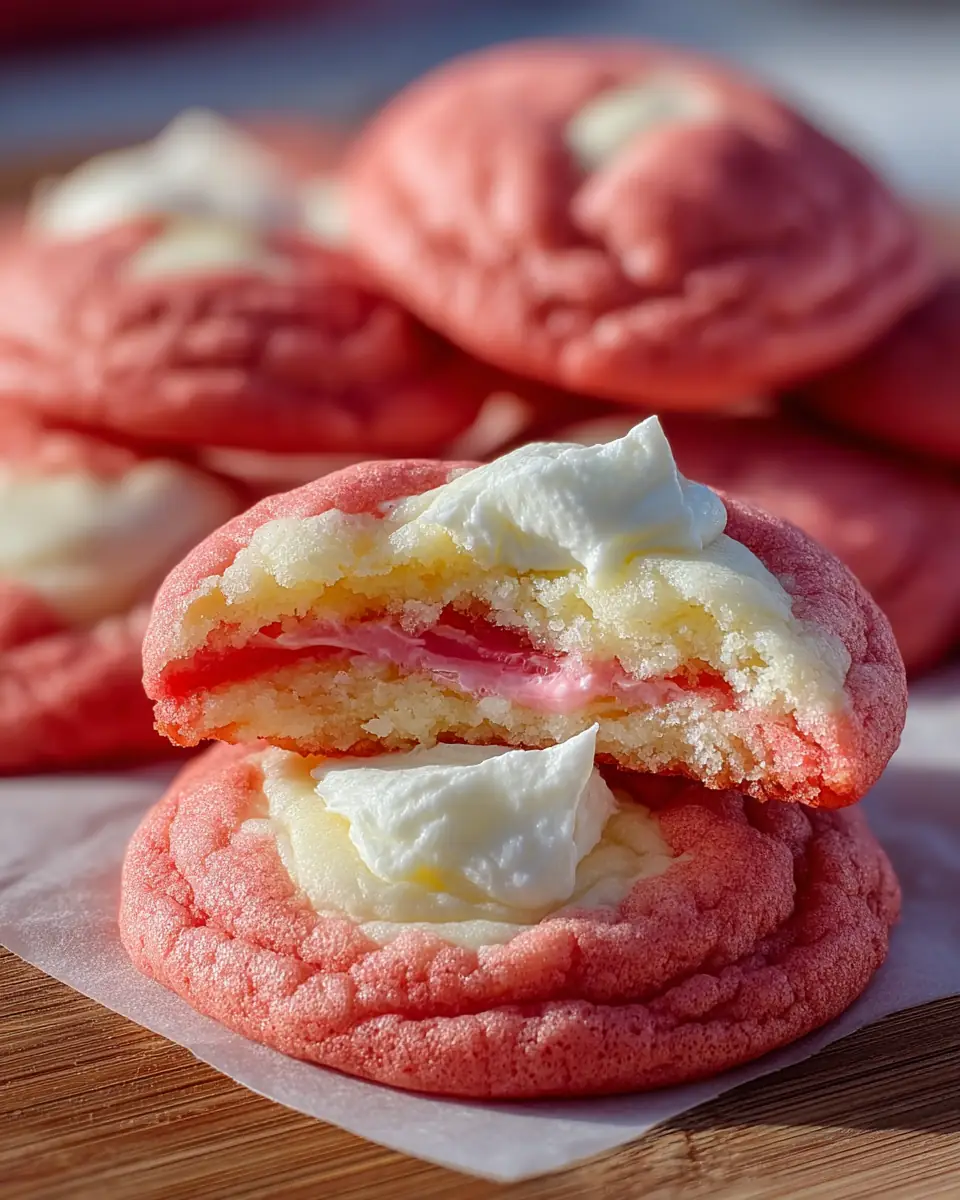 A delicious plate of Strawberry Cheesecake Cookies