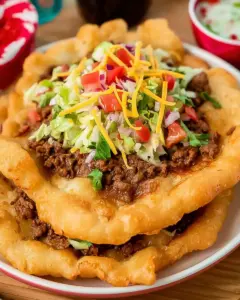 A delicious plate of Tacos and Indian Fry Bread