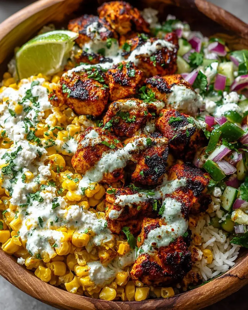 A delicious plate of Tasty Street Corn Chicken Bowl