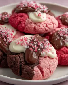 A delicious plate of Valentine Ganache Cookies Chocolate