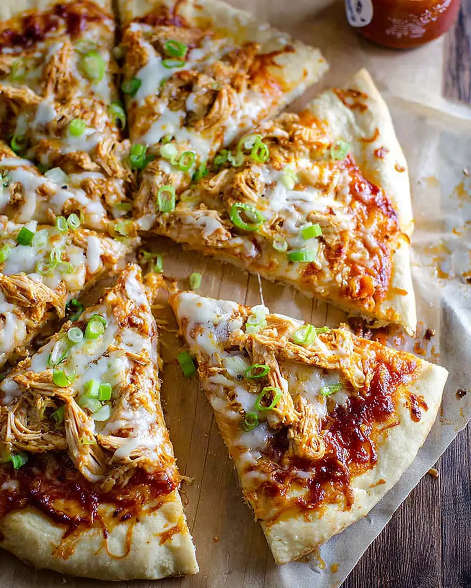 A delicious plate of Buffalo Chicken Pizza