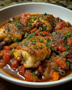 A delicious plate of Chicken Cacciatore
