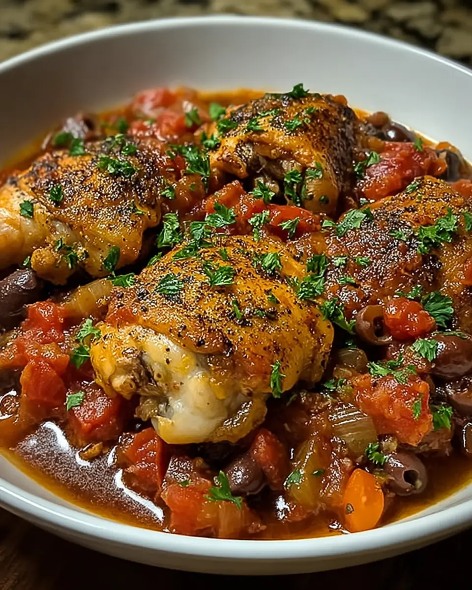 A delicious plate of Chicken Cacciatore