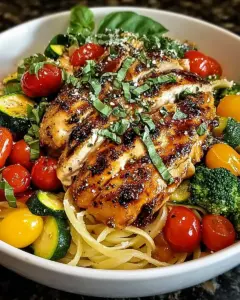 A delicious plate of Chicken Primavera