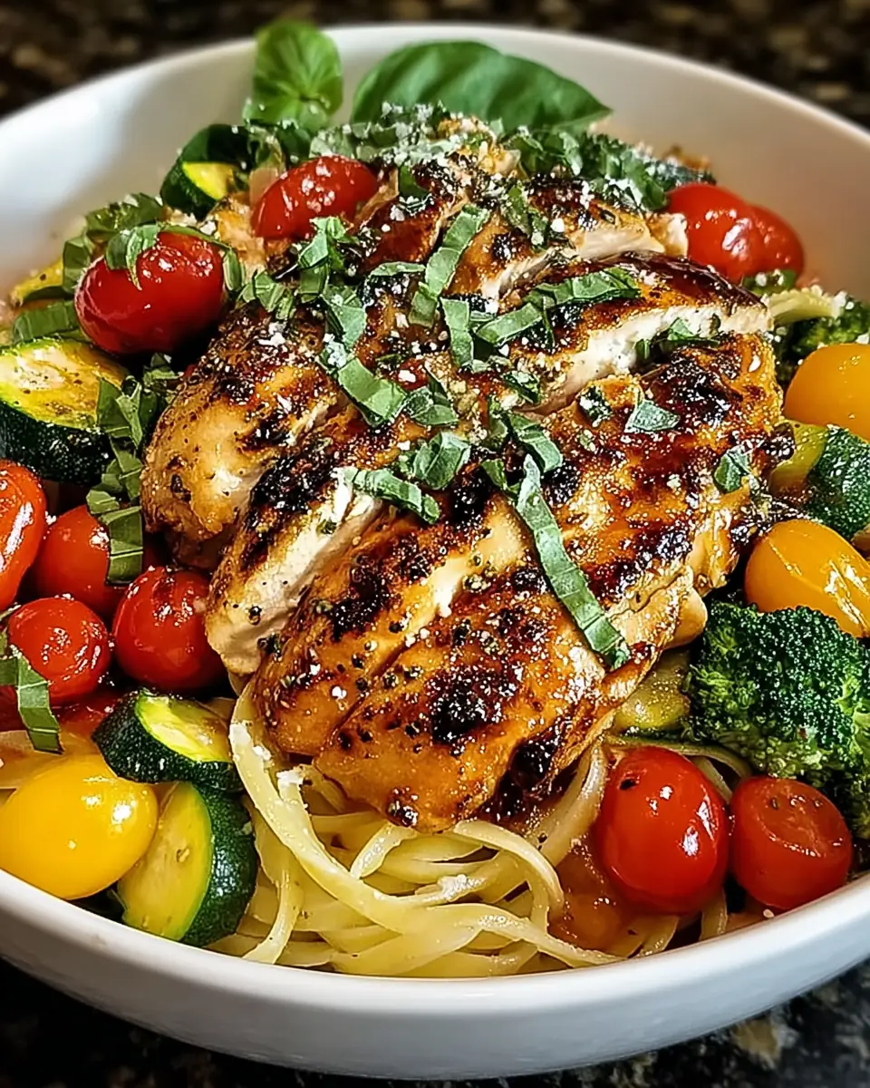 A delicious plate of Chicken Primavera