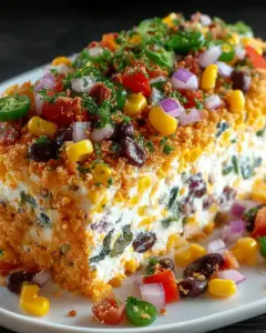 A delicious plate of Cowboy Caviar Jalapeno Popper Cheese Log