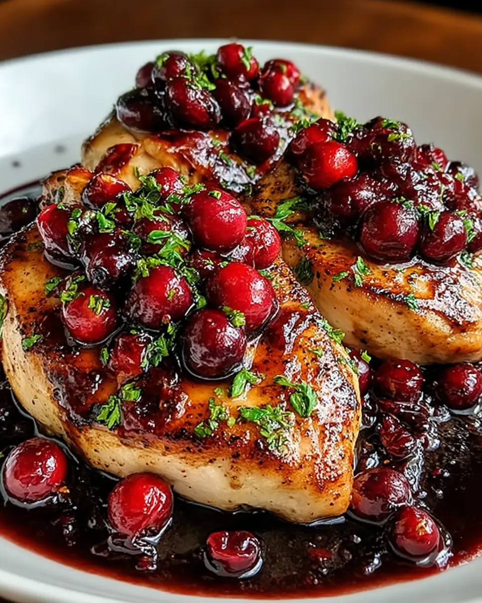 A delicious plate of Cranberry Chicken
