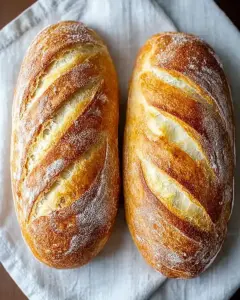 A delicious plate of Crispy French Baguette with a Soft, Chewy Center