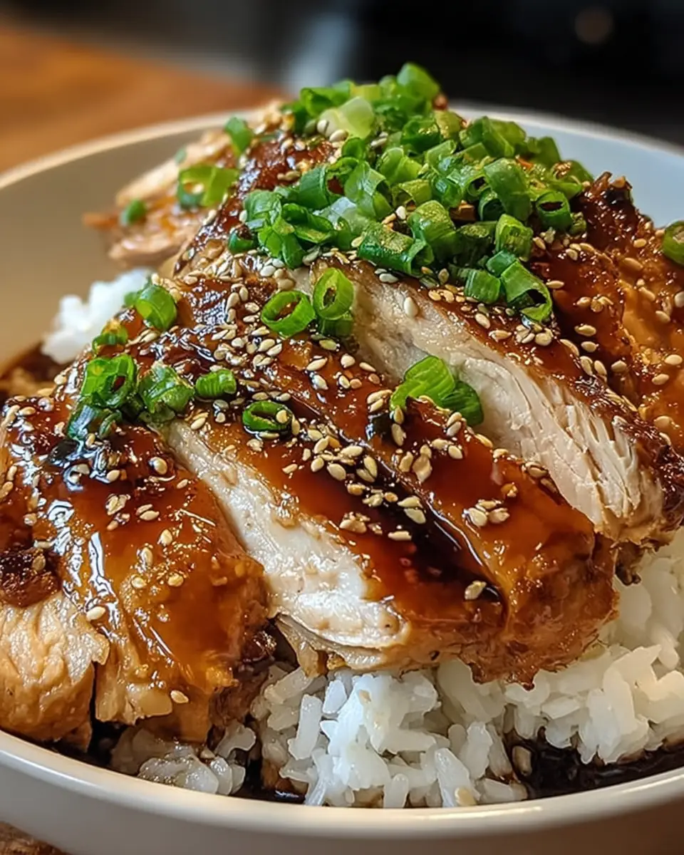 A delicious plate of Crockpot Soy Honey Garlic Chicken
