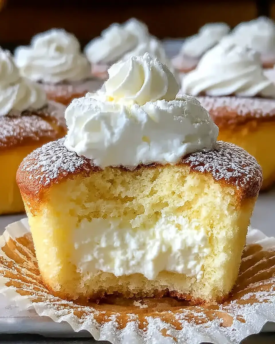 A delicious plate of Fluffy Japanese Cotton Cheesecake Cupcakes to Impress Everyone