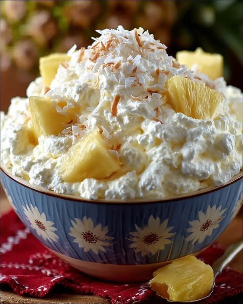 A delicious plate of Hawaiian Pineapple Coconut Fluff