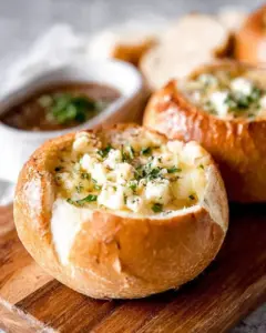 A delicious plate of Homemade Bread Bowls