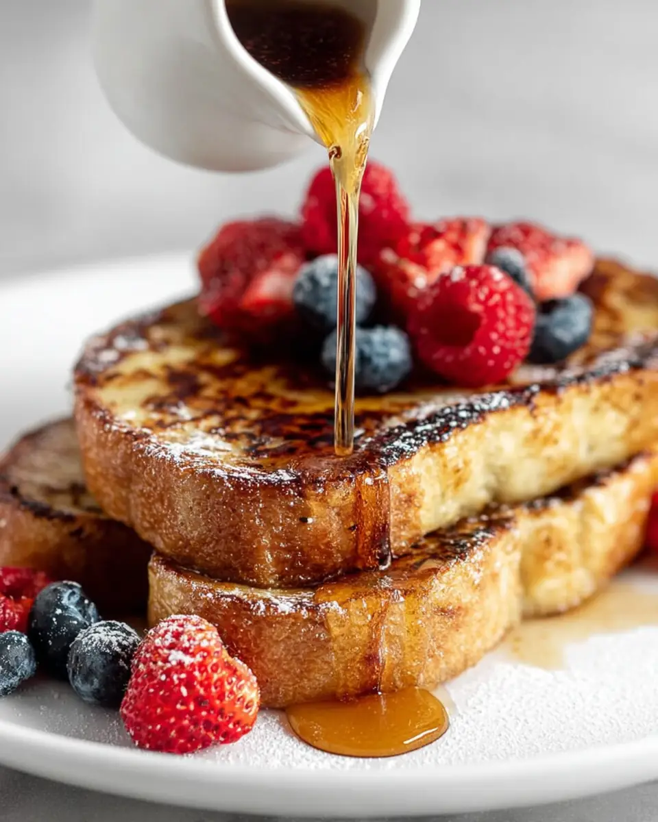 A delicious plate of Homemade Sourdough French Toast Recipe