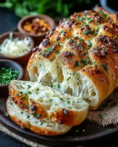 A delicious plate of Italian Herbs and Cheese Bread