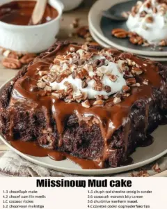 A delicious plate of Mississippi Mud Cake