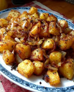 A delicious plate of Oven Fried Potatoes & Onions