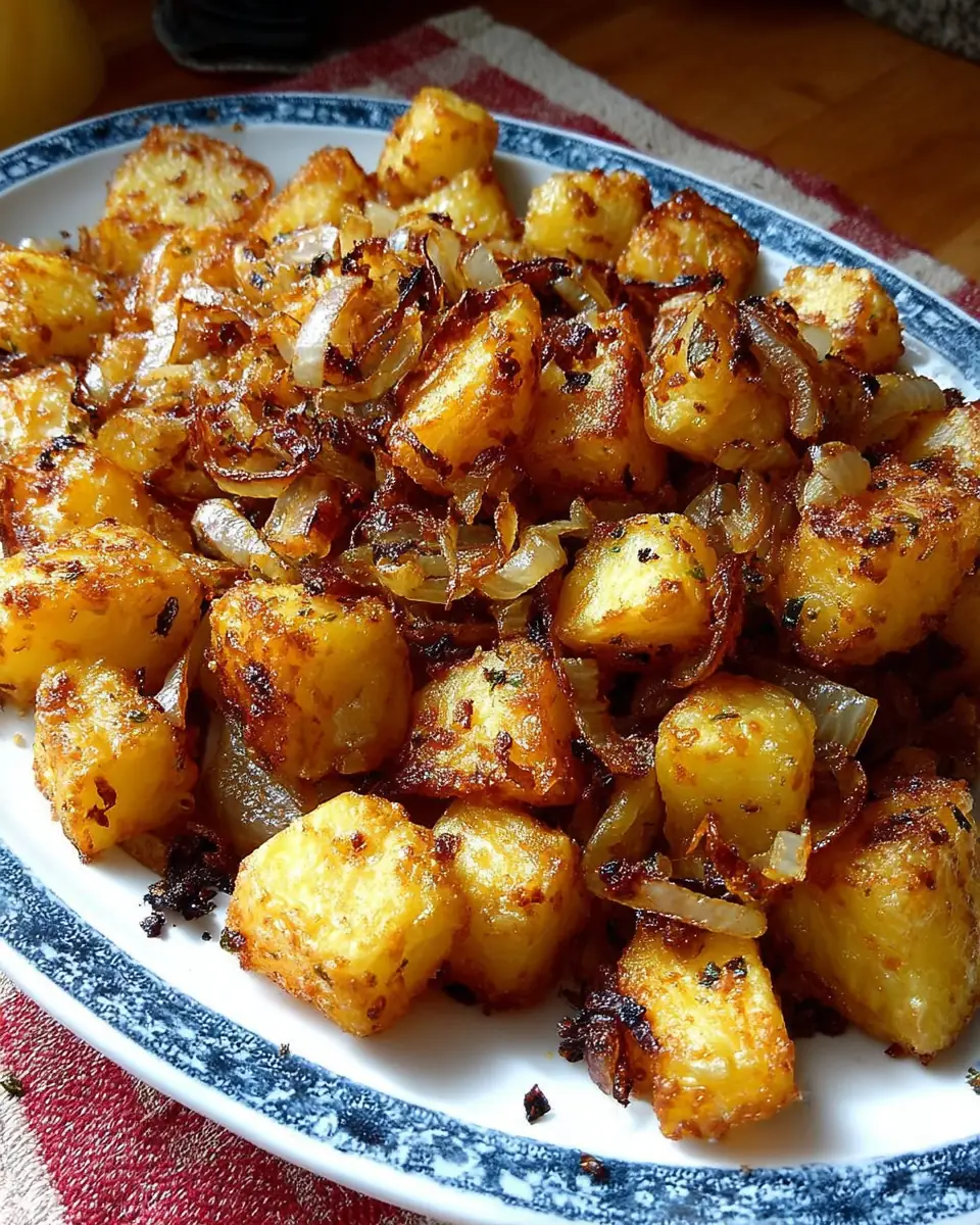 A delicious plate of Oven Fried Potatoes & Onions