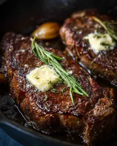 A delicious plate of Pan-Seared Steak with Garlic Butter