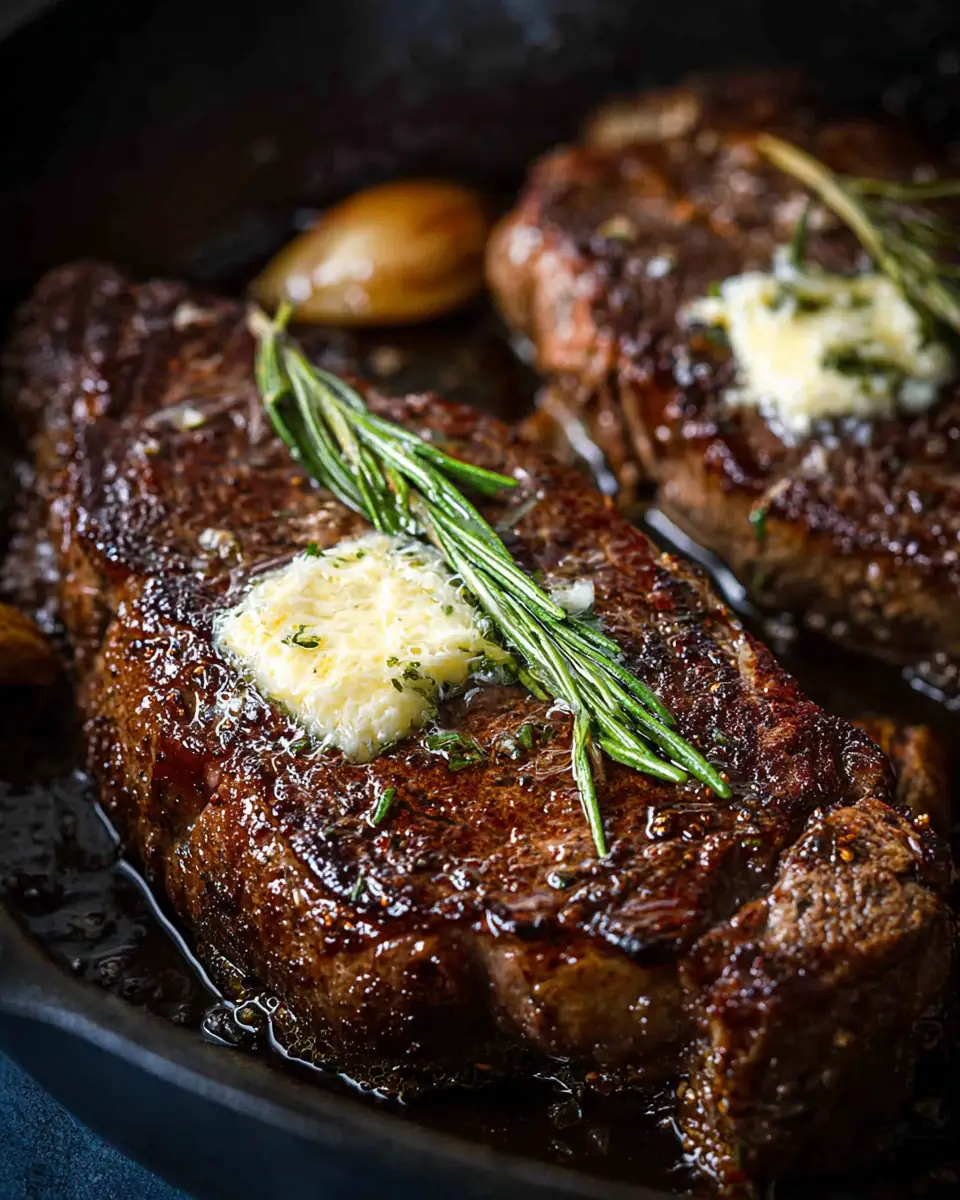 A delicious plate of Pan-Seared Steak with Garlic Butter